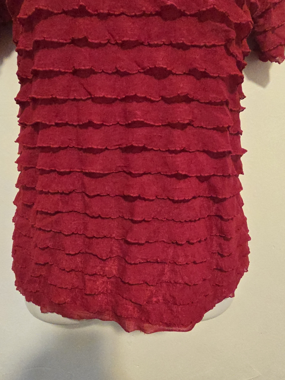 Jason Maxwell - Red Layered Ruffle Top - Picture 4 of 10